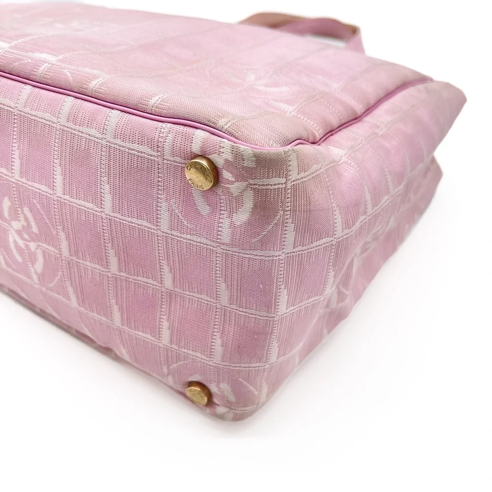 CHANEL Nylon Medium Travel Tote Bag Pink